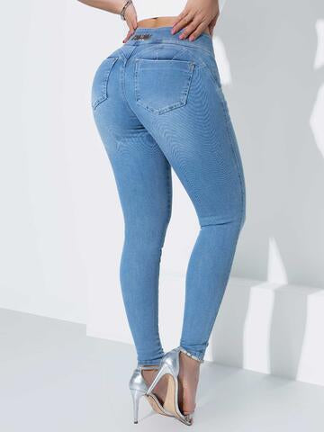 CALÇA FEMININA EMPINA BUMBUM BORDADO MANUAL CASUAL CHIC