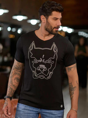 CAMISETA MASCULINA ESTAMPADA GOLA V AUTÊNTICA E MODERNA