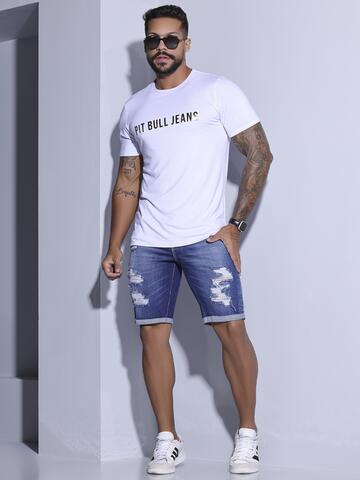 CAMISETA BRANCA MASCULINA PIT BULL JEANS COM CONFORTO E ESTILO