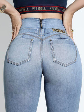 CALÇA FEMININA CINTURA PERFEITA COM ZÍPER NO CÓS PODEROSA MODELADORA ELEGANTE