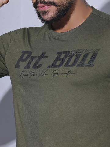 CAMISETA MASCULINA VERDE ESCURO PIT BULL JEANS CONFORTÁVEL