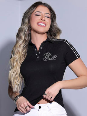 POLO FEMININA PIT BULL JEANS TENDÊNCIA COM SOFISTICAÇÃO E CONFORTO