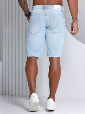 BERMUDA MASCULINA JEANS CLARO CONFORTÁVEL