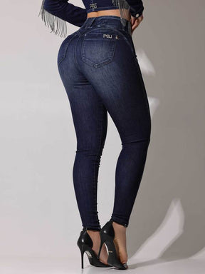 CALÇA JEANS FEMININA SKINNY SUPER MODELADORA