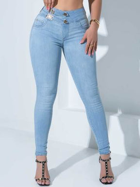 CALÇA JEANS FEMININA SKINNY MODELADORA PODEROSA E ELEGANTE